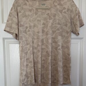 REI Beige Patterned Short Sleeve Tee